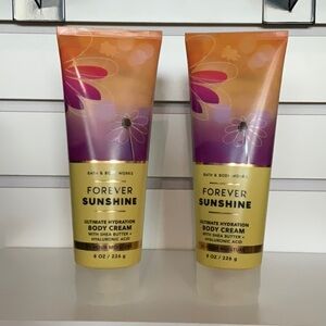 2 Forever Sunshine Bath & Body Works Orange and Purple Moisturizer
